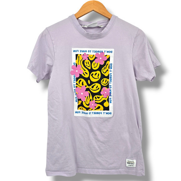 WESC PacSun Men's America Inc Max Hardcore Happiness T-Shirt Purple Size Small - Picture 1 of 10
